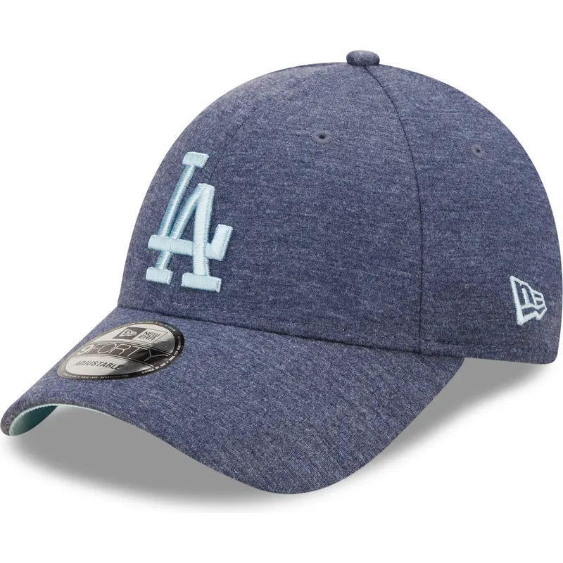 mutzen-gebogen-marineblau-verstellbares-band-9forty-jersey-essential-der-los-angeles-dodgers-mlb-von-new-era