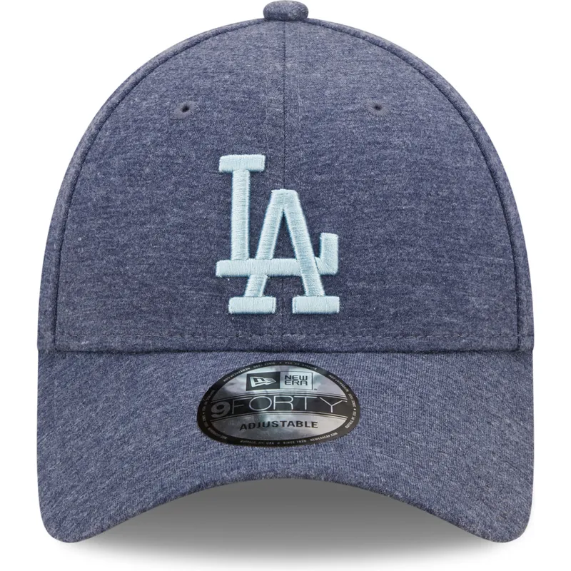 mutzen-gebogen-marineblau-verstellbares-band-9forty-jersey-essential-der-los-angeles-dodgers-mlb-von-new-era