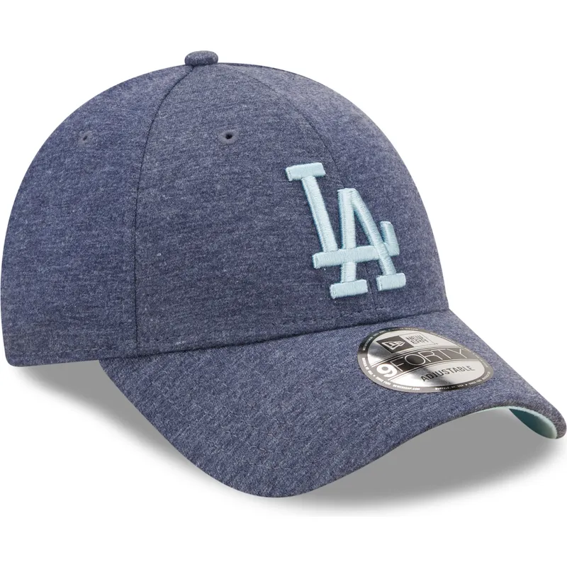 mutzen-gebogen-marineblau-verstellbares-band-9forty-jersey-essential-der-los-angeles-dodgers-mlb-von-new-era