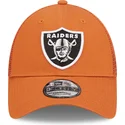mutzen-gebogen-orange-verstellbares-band-a-frame-home-field-der-las-vegas-raiders-nfl-von-new-era