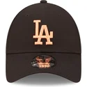 schwarze-verstellbare-kappe-mit-gebogenem-schirm-und-orangefarbenem-logo-9forty-league-essential-der-los-angeles-dodgers-mlb-von