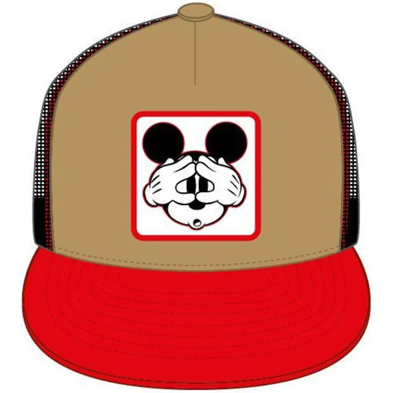 mutzen-flach-braun-snapback-mickey-mouse-disney-von-capslab