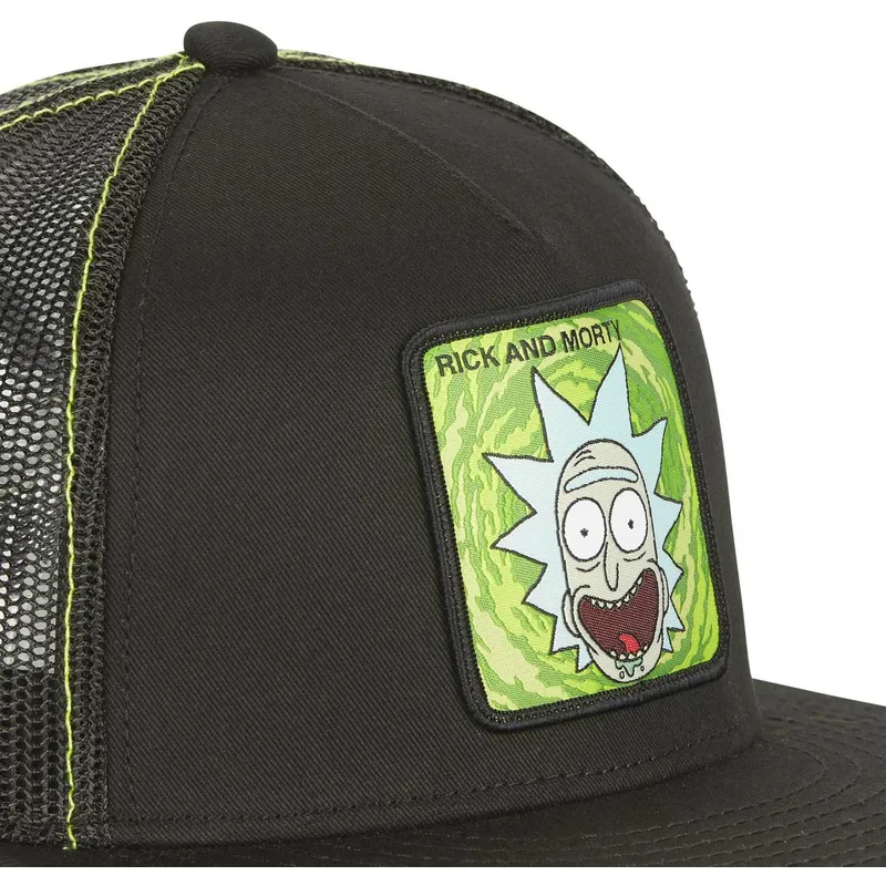 mutzen-flach-schwarz-snapback-rick-sanchez-rick-und-morty-von-capslab mutzen-flach-schwarz-snapback-rick-sanchez-rick-und-morty-von-capslab