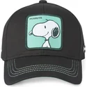 capslab-peanuts-snoopy-nu1-schwarze-snapback-kappe-mit-gebogenem-schirm