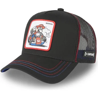 schwarze-trucker-kappe-mario-kart-dri1-super-mario-bros-von-capslab