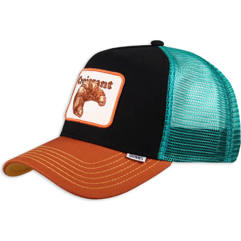 schwarze-blaue-und-braune-trucker-cap-croissant-hft-food-von-djinns
