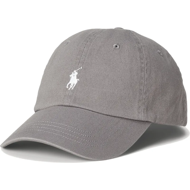 graue-verstellbare-curved-cap-mit-weissem-logo-cotton-chino-classic-sport-von-polo-ralph-lauren