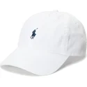 vit-justerbar-keps-med-bojd-skarm-och-bla-logotyp-cotton-chino-classic-sport-fran-polo-ralph-lauren