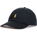 cappellino-curvo-nero-regolabile-con-logo-dorato-cotton-chino-classic-sport-di-polo-ralph-lauren
