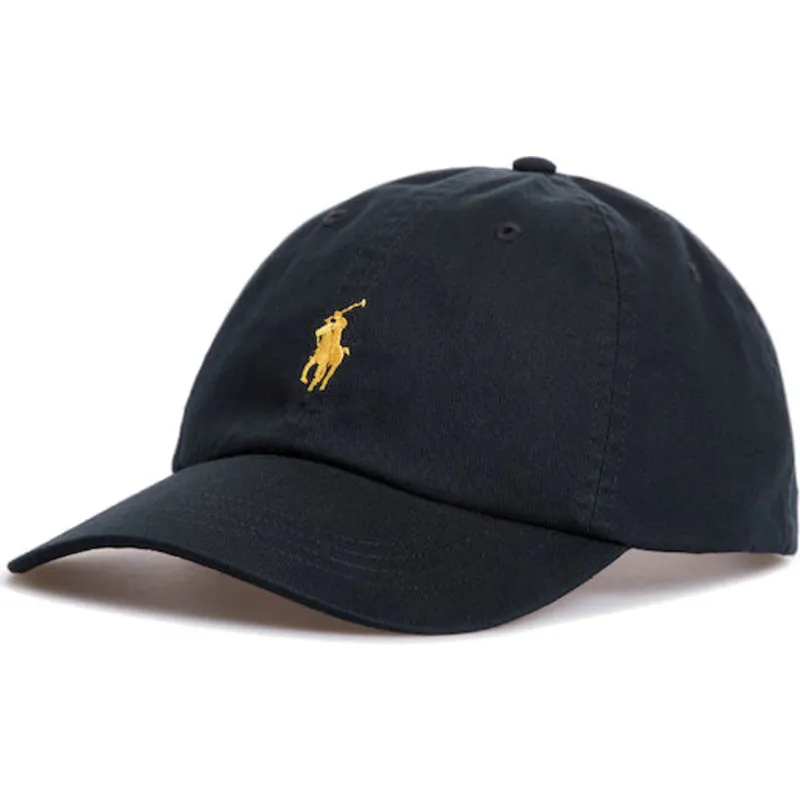 schwarze-verstellbare-curved-cap-mit-goldenem-logo-cotton-chino-classic-sport-von-polo-ralph-lauren