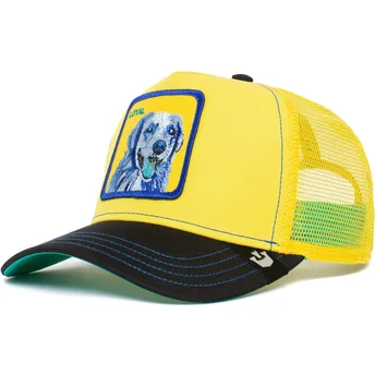 Cappellino trucker giallo e nero con labrador retriever Loyal Doggy Trip The Farm di Goorin Bros.