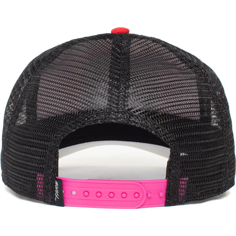 cappellino-trucker-rosso-e-nero-volpe-foxy-fox-trip-the-farm-di-goorin-bros