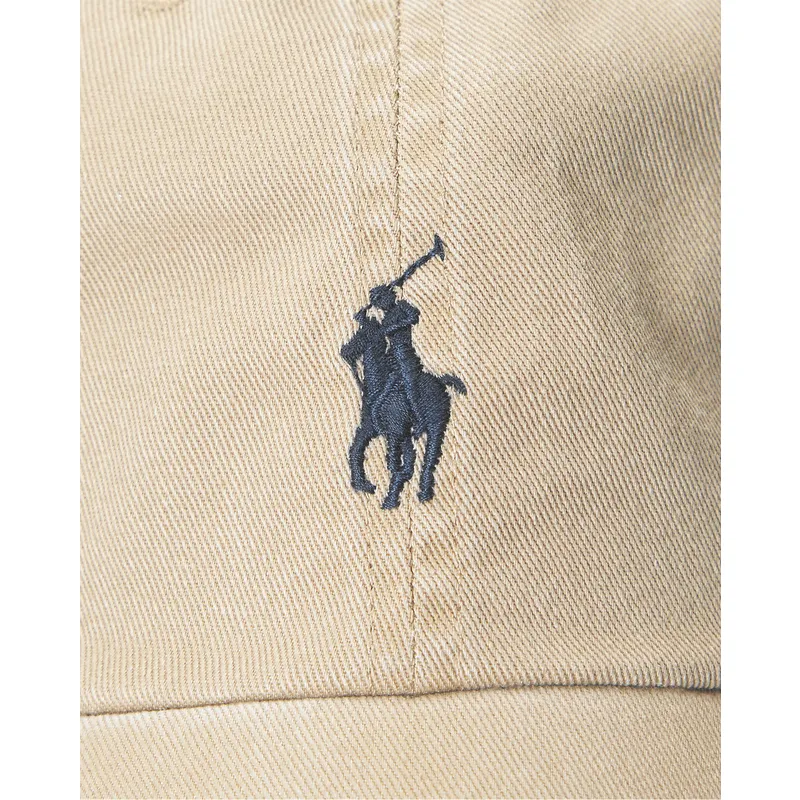 ljusbrun-bojd-justerbar-keps-med-bla-logotyp-cotton-chino-classic-sport-fran-polo-ralph-lauren