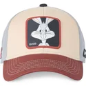 cappellino-snapback-beige-blu-navy-e-rosso-con-visiera-curva-bugs-bunny-bu6-looney-tunes-di-capslab