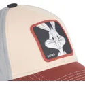 cappellino-snapback-beige-blu-navy-e-rosso-con-visiera-curva-bugs-bunny-bu6-looney-tunes-di-capslab