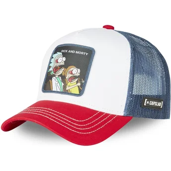 Gorra trucker blanca, azul y roja Rick y Morty RE4 Rick y Morty de Capslab