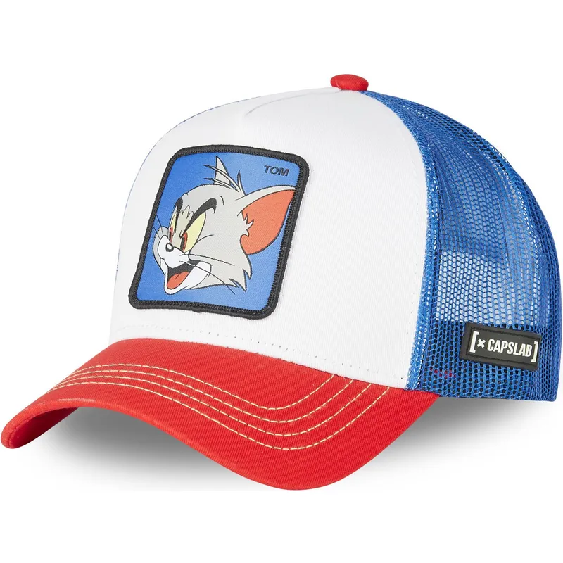 gorra-trucker-blanca-azul-y-roja-tom-to8-looney-tunes-de-capslab