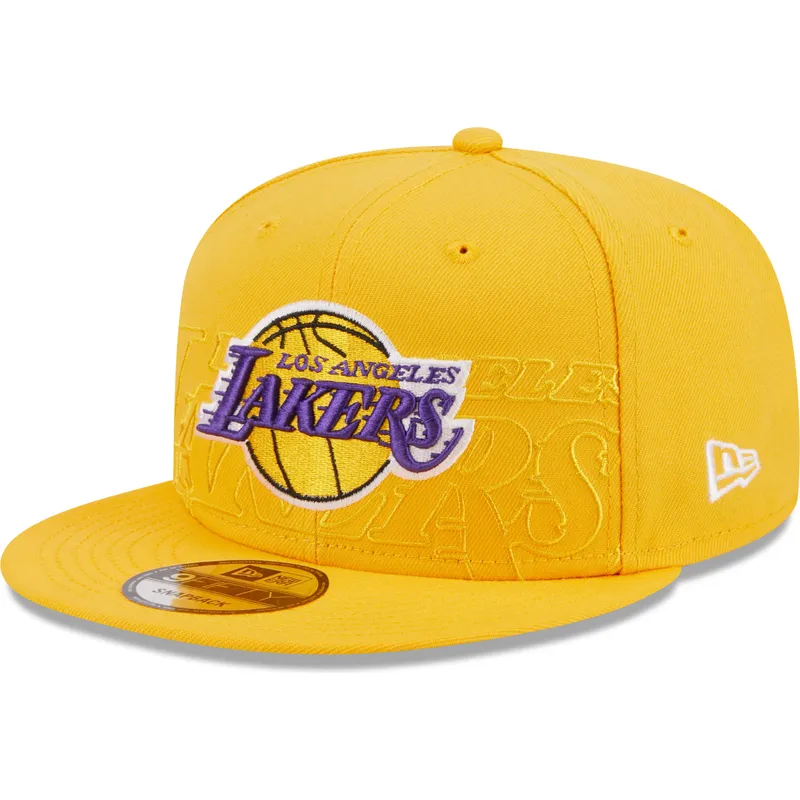 mutzen-flach-gelb-snapback-9fifty-draft-edition-2023-der-los-angeles-lakers-nba-von-new-era