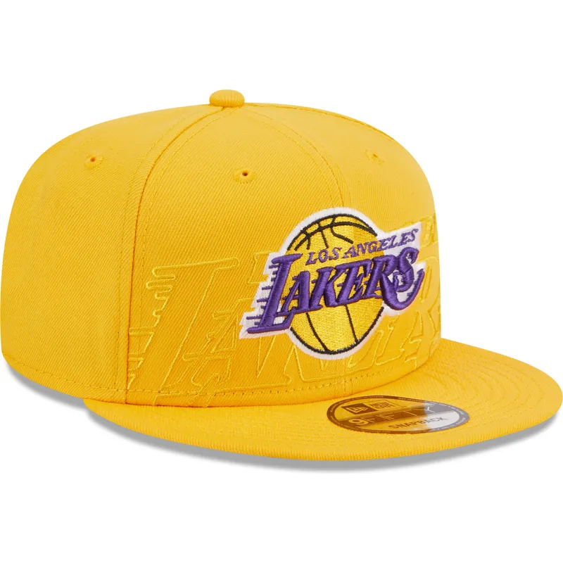 mutzen-flach-gelb-snapback-9fifty-draft-edition-2023-der-los-angeles-lakers-nba-von-new-era