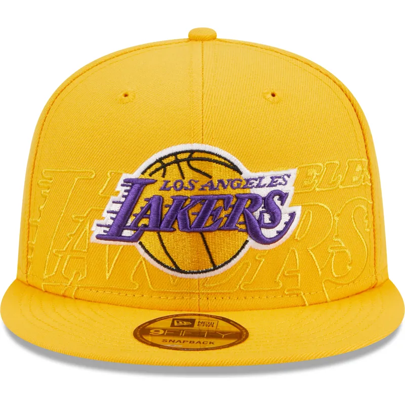 mutzen-flach-gelb-snapback-9fifty-draft-edition-2023-der-los-angeles-lakers-nba-von-new-era