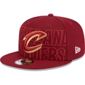 rote-flache-snapback-kappe-9fifty-draft-edition-2023-der-cleveland-cavaliers-nba-von-new-era