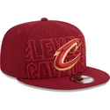 rote-flache-snapback-kappe-9fifty-draft-edition-2023-der-cleveland-cavaliers-nba-von-new-era