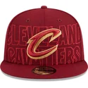 rote-flache-snapback-kappe-9fifty-draft-edition-2023-der-cleveland-cavaliers-nba-von-new-era
