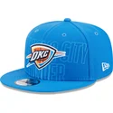 blaue-flache-snapback-kappe-9fifty-draft-edition-2023-der-oklahoma-city-thunder-nba-von-new-era