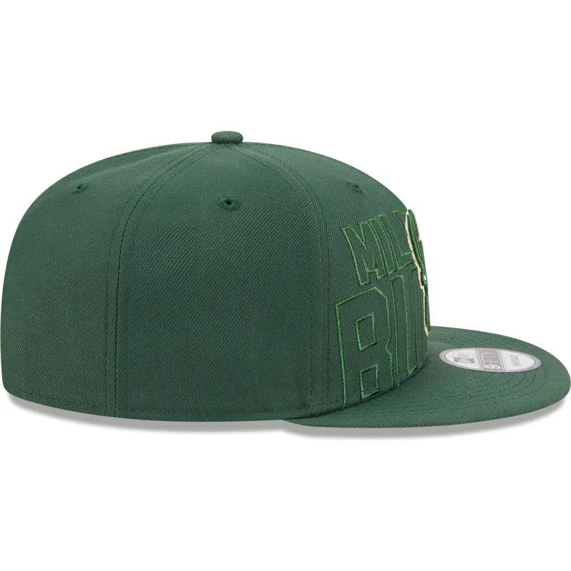 mutzen-flach-grun-snapback-9fifty-draft-edition-2023-der-milwaukee-bucks-nba-von-new-era