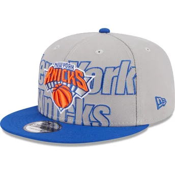 Graue und blaue Flatcap Snapback 9FIFTY Draft Edition 2023 der New York Knicks NBA von New Era