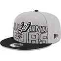 casquette-plate-grise-et-noire-snapback-9fifty-draft-edition-2023-san-antonio-spurs-nba-new-era