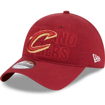 Gorra curva roja ajustable 9TWENTY Draft Edition 2023 de Cleveland Cavaliers NBA de New Era