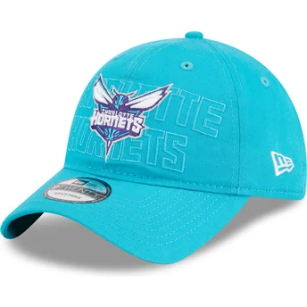 Cappellino curvo blu regolabile 9TWENTY Draft Edition 2023 di Charlotte Hornets NBA di New Era