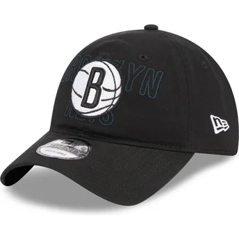 Gorra curva negra ajustable 9TWENTY Draft Edition 2023 de Brooklyn Nets NBA de New Era