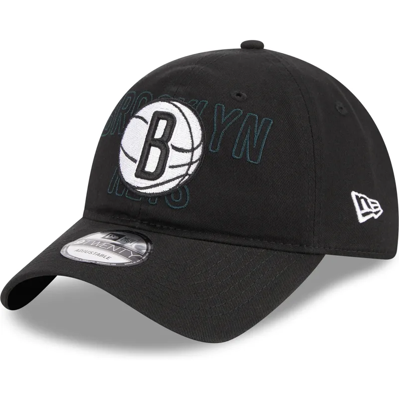 cappellino-curvo-nero-regolabile-9twenty-draft-edition-2023-di-brooklyn-nets-nba-di-new-era