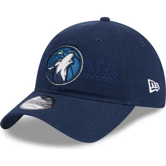 Gorra curva azul marino ajustable 9TWENTY Draft Edition 2023 de Minnesota Timberwolves NBA de New Era