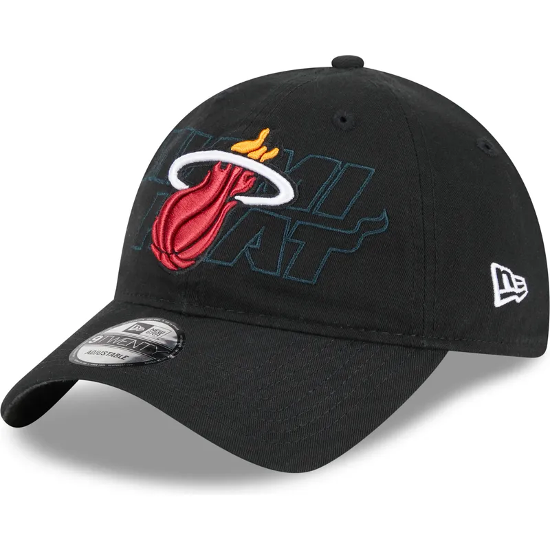 svart-bojd-justerbar-keps-9twenty-draft-edition-2023-fran-miami-heat-nba-av-new-era