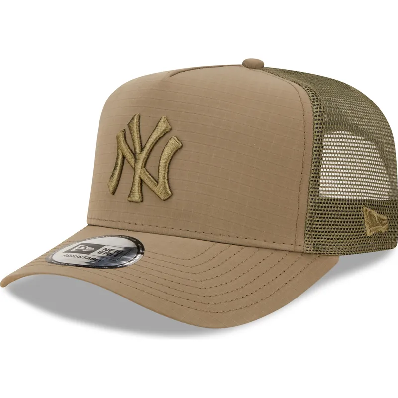mutzen-gebogen-grun-snapback-a-frame-tech-ripstop-der-new-york-yankees-mlb-von-new-era