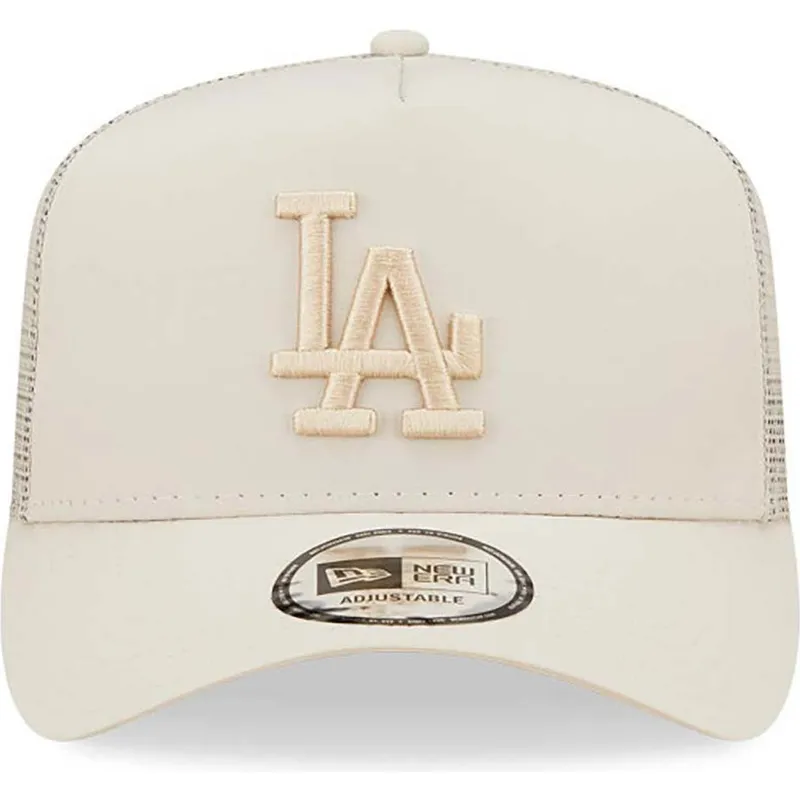 mutzen-gebogen-beige-snapback-a-frame-tech-ripstop-der-los-angeles-dodgers-mlb-von-new-era