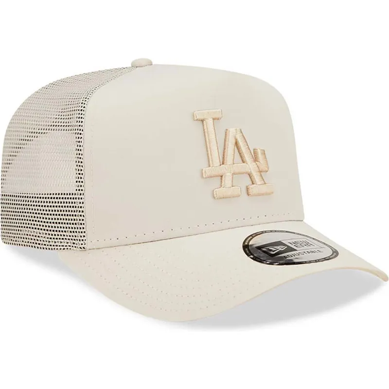 mutzen-gebogen-beige-snapback-a-frame-tech-ripstop-der-los-angeles-dodgers-mlb-von-new-era