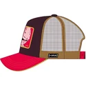 trucker-cap-braun-und-rot-kid-buu-kid2-dragon-ball-von-capslab
