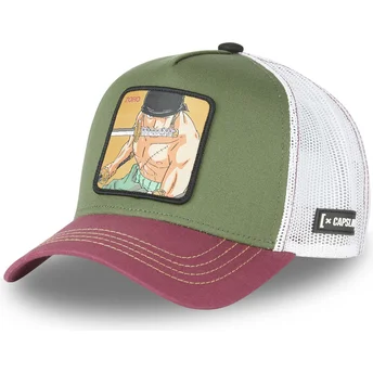 Capslab Roronoa Zoro ZOR4 One Piece grön, vit och röd truckerkeps