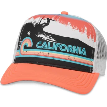 Czapka trucker pomarańczowa snapback California Riptide...
