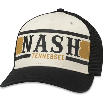 Casquette trucker blanche et noire snapback Nashville Tennessee Sinclair American Needle