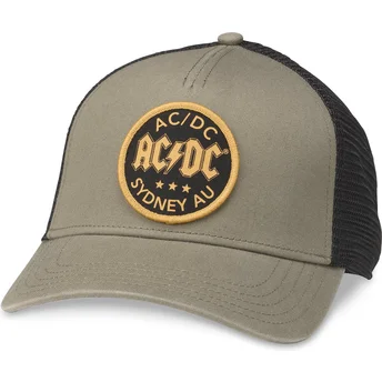 Cappellino trucker verde e nero snapback AC/DC Valin di...