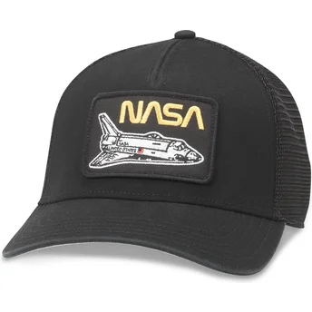 Cappellino trucker nero snapback NASA Twill Valin Patch di American Needle