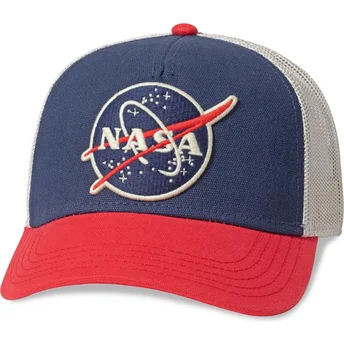 Navyblau, weiß und rot Snapback NASA Valin Trucker Cap von American Needle
