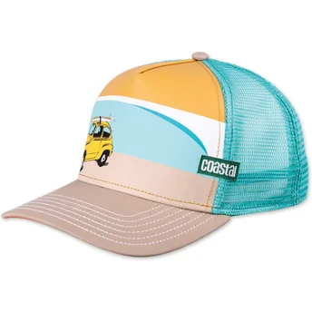 Cappellino trucker beige, arancione e blu Surfy Car HFT di Coastal