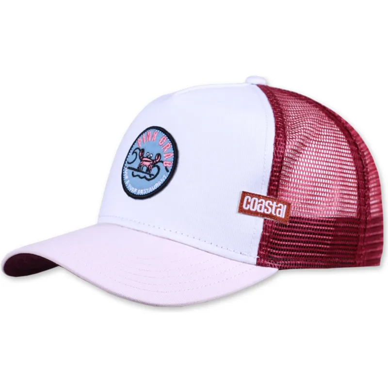 weisse-rote-und-rosa-trucker-kappe-pink-crab-hft-von-coastal