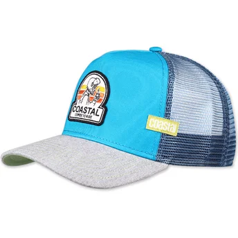 Niebiesko-szara czapka truckerka Coffee To Ride HFT od Coastal
